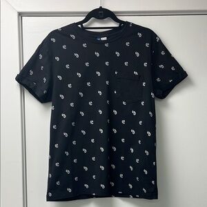 H&M Divided Men’s black printed t-shirt size medium